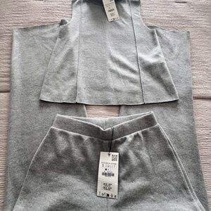 Zara Gray Turtleneck Sweater Soft Knit Set